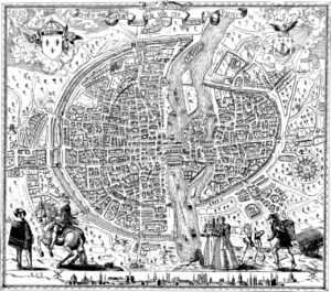 medieval map of Paris